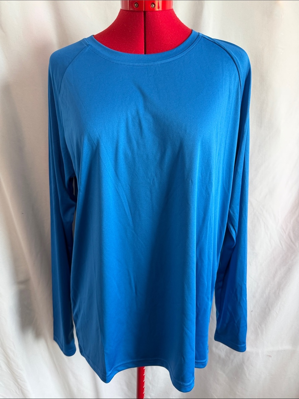 Men's Long Sleeve Crew Neck Performance Tee - Bright Blue